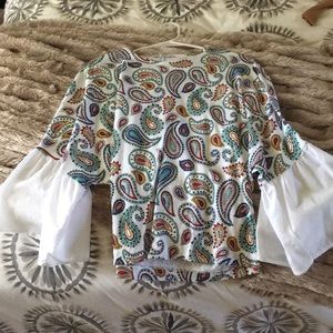 Zara long, flared sleeve top